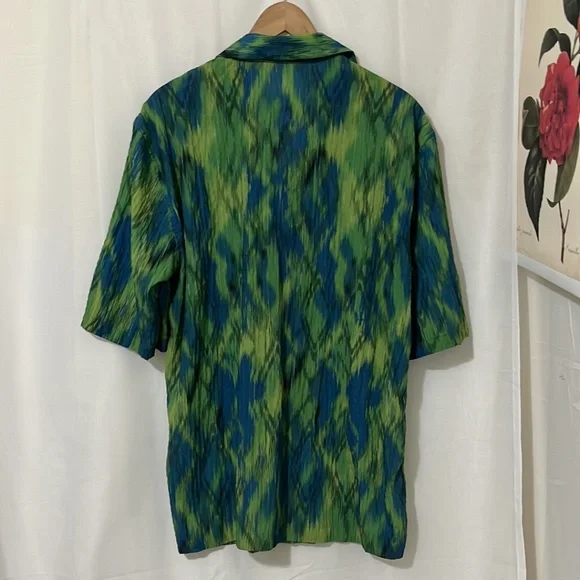 NWT Zara Green and Blue Short Sleeve Dress - Picture 4 of 4